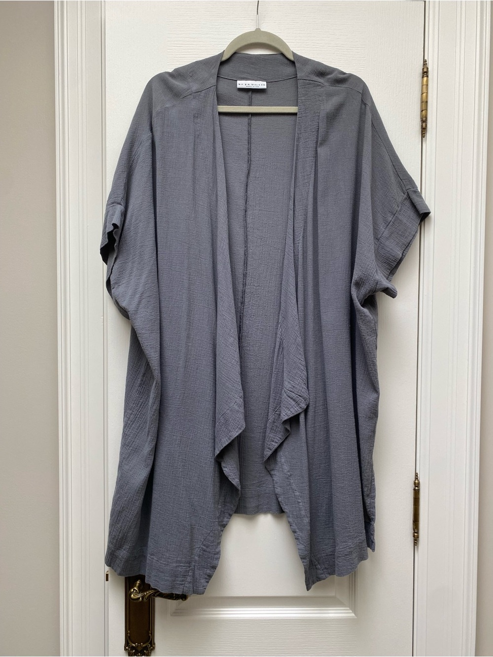 Bryn Walker Open Front Lightweight Grey Gauzy Cardigan
